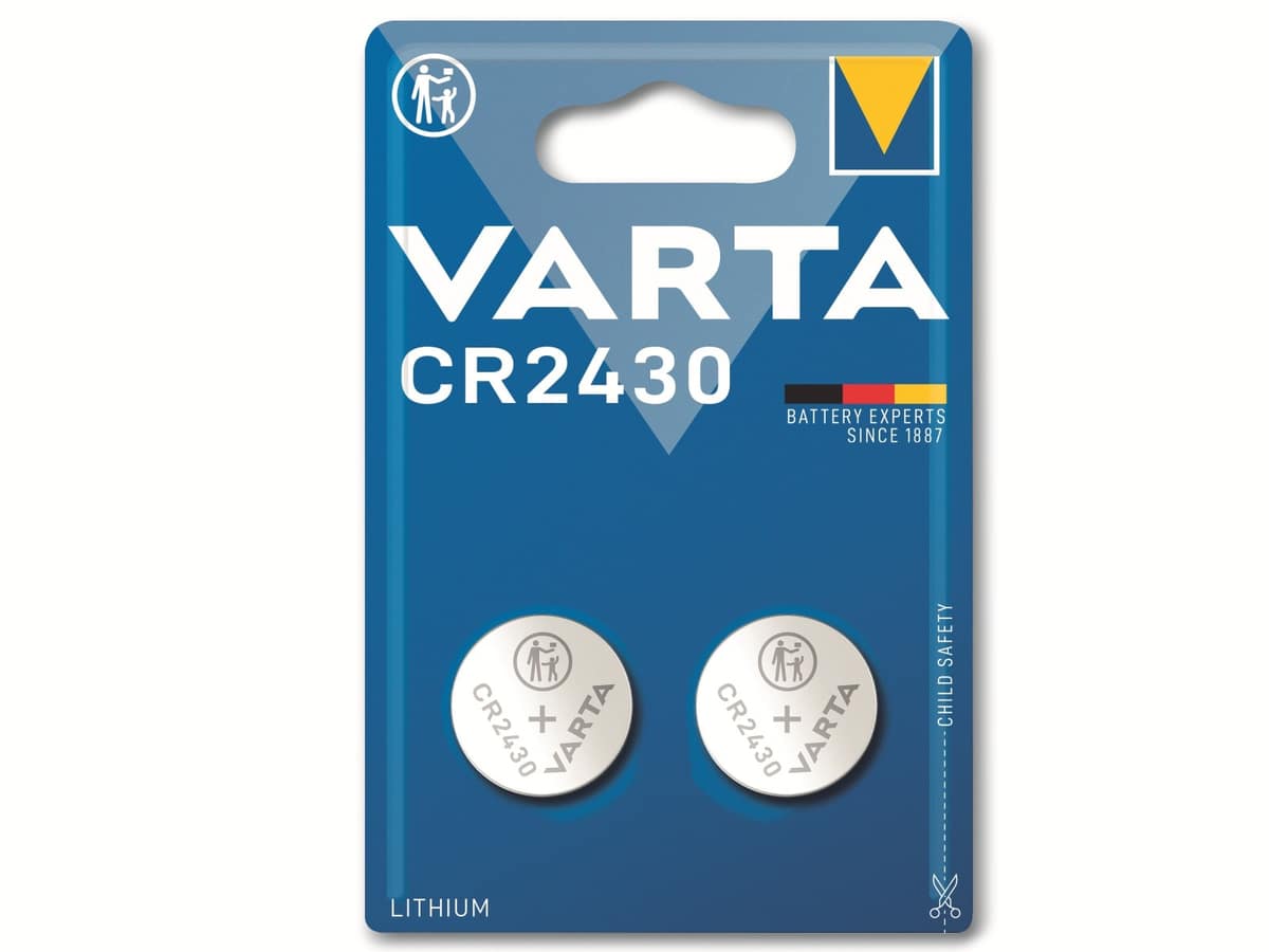 VARTA Knopfzelle Lithium, CR2430, 3V 2 Stück von Varta