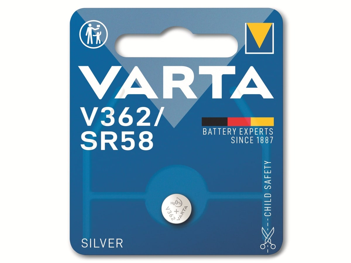 VARTA Knopfzelle Silver Oxide, 362 SR58, 1.55V, 1 Stück von Varta