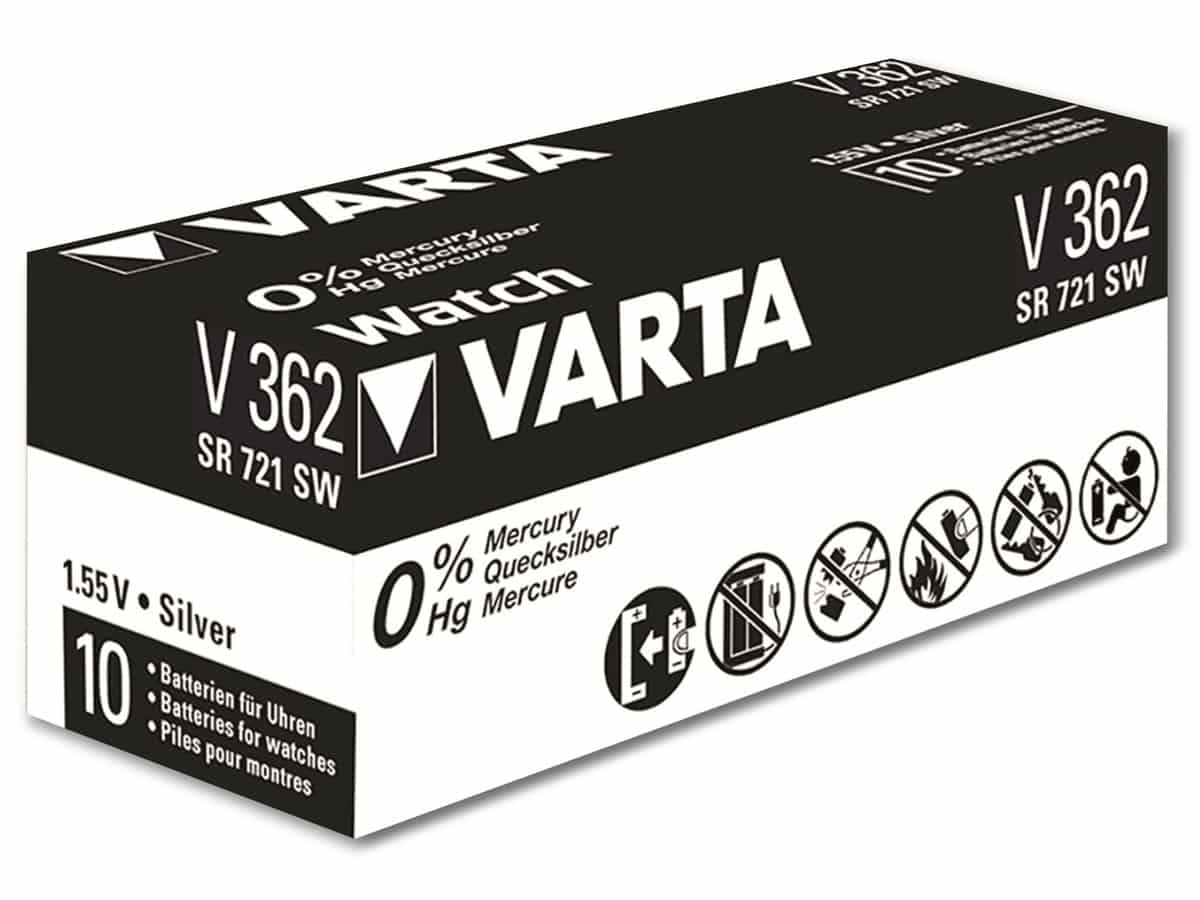 VARTA Knopfzelle Silver Oxide, 362 SR58, 1.55V, 10 Stück von Varta