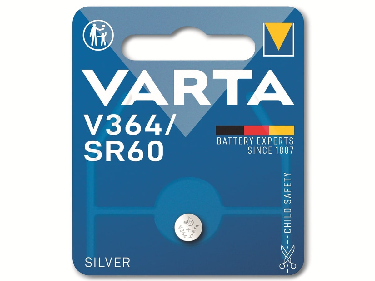 VARTA Knopfzelle Silver Oxide, 364 SR60, 1.55V, 1 Stück von Varta