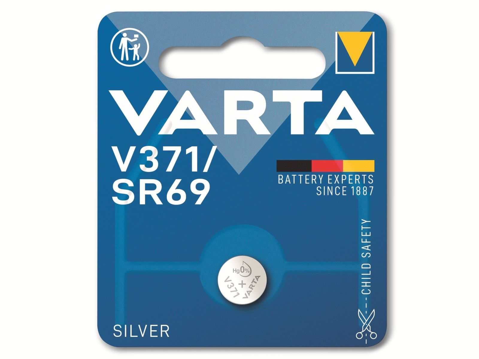 VARTA Knopfzelle Silver Oxide, 371 SR69, 1.55V, 1 Stück von Varta