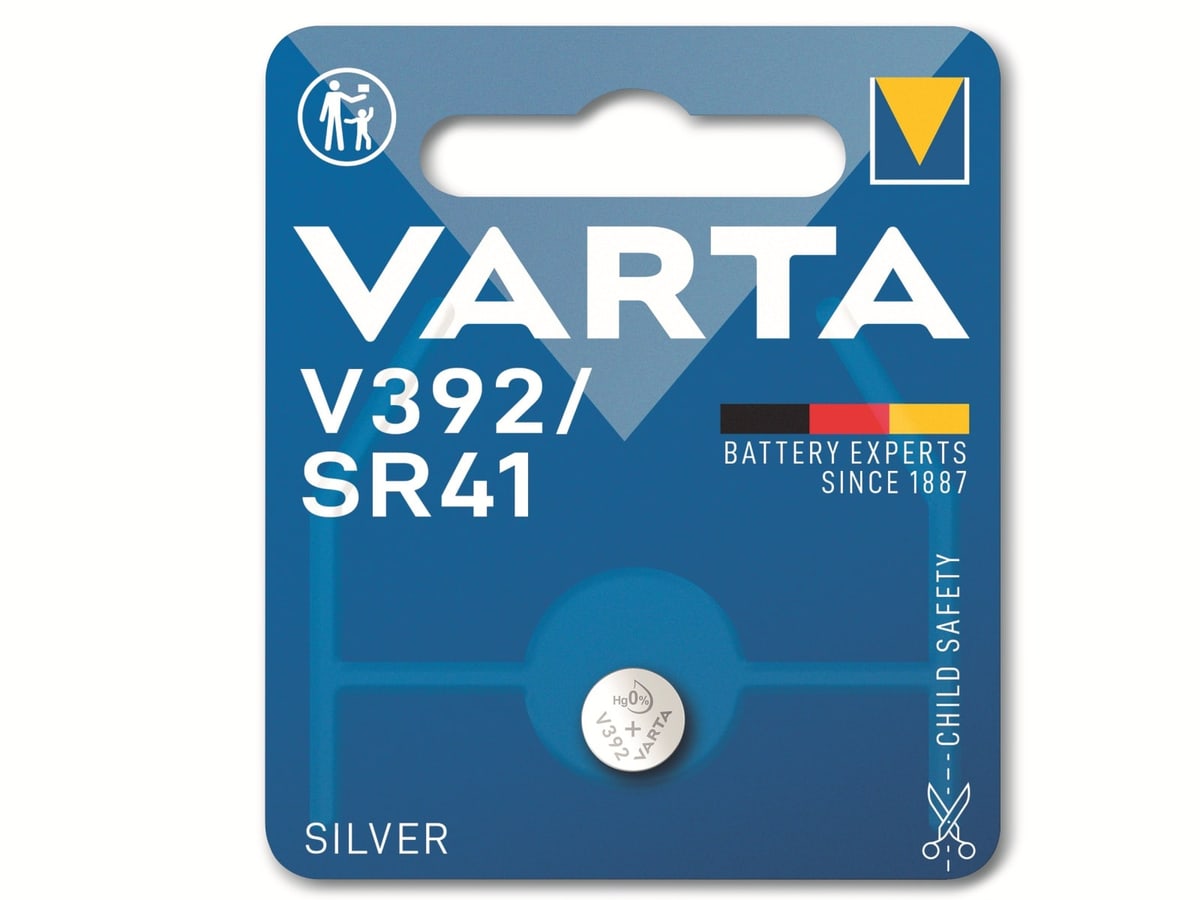 VARTA Knopfzelle Silver Oxide, 392 SR41, 1.55V, 1 Stück von Varta