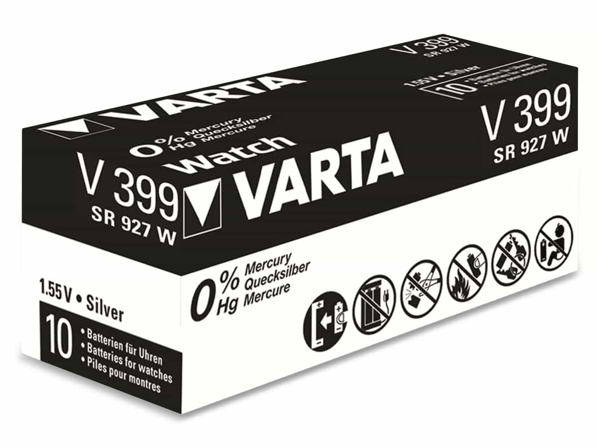 VARTA Knopfzelle Silver Oxide, 399 SR57, 1.55V, 10 Stück von Varta