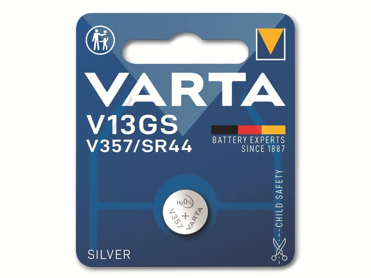 VARTA Knopfzelle Silver Oxide, V13GS SR44, 1.55V, 1 Stück von Varta