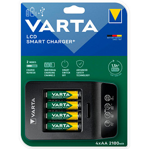 VARTA LCD SMART CHARGER+ Akku-Ladegerät inkl. Akkus von Varta