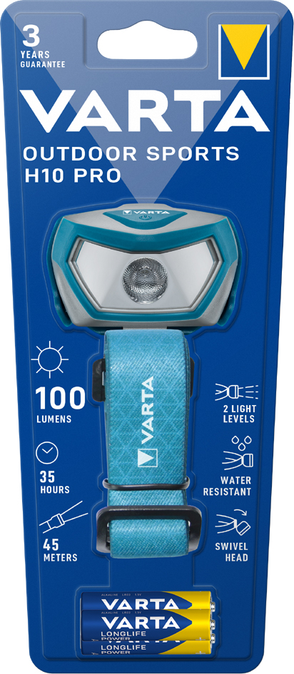 VARTA LED-Kopflampe , Outdoor Sports H10 Pro, , blau/grau von Varta