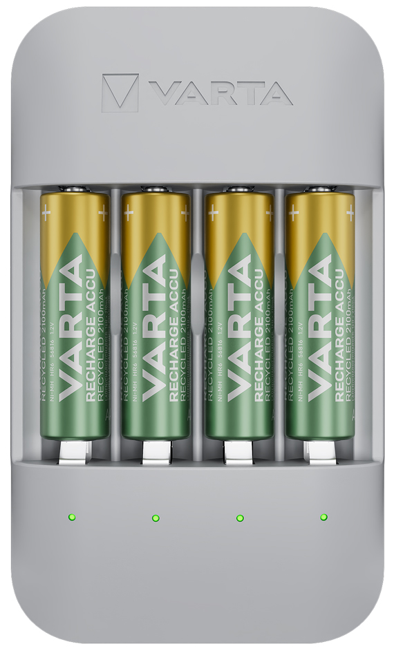 VARTA Ladegerät Eco Charger Pro Recycled, inkl. 4x Mignon AA von Varta