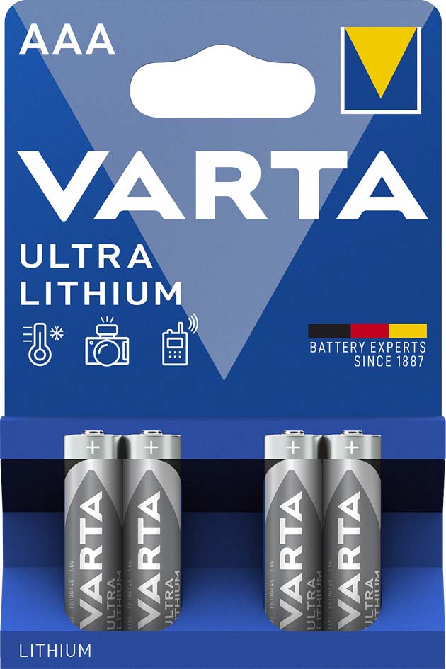 VARTA Lithium Batterie Ultra Lithium, Micro (AAA), 4er Pack von Varta
