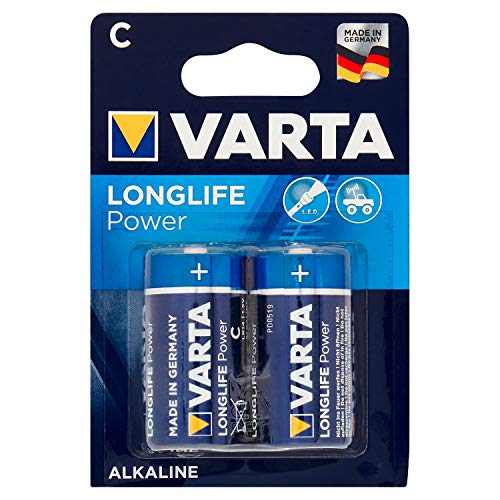 VARTA Longlife Power C Baby LR14 Batterie (2er Pack) Alkaline Batterie - Made in Germany - ideal für Spielzeug Taschenlampe CD-Player und andere batteriebetriebene Geräte von Varta