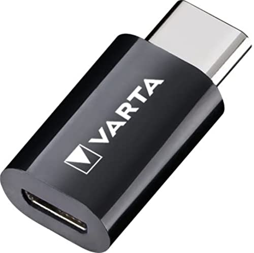 VARTA Micro USB Adapter auf USB C zum Laden und Synchronisieren für Laptops, Tablets, Smartphones, MP3 Player, Navigationssysteme, E-Reader, Bluetooth-Headsets von Varta