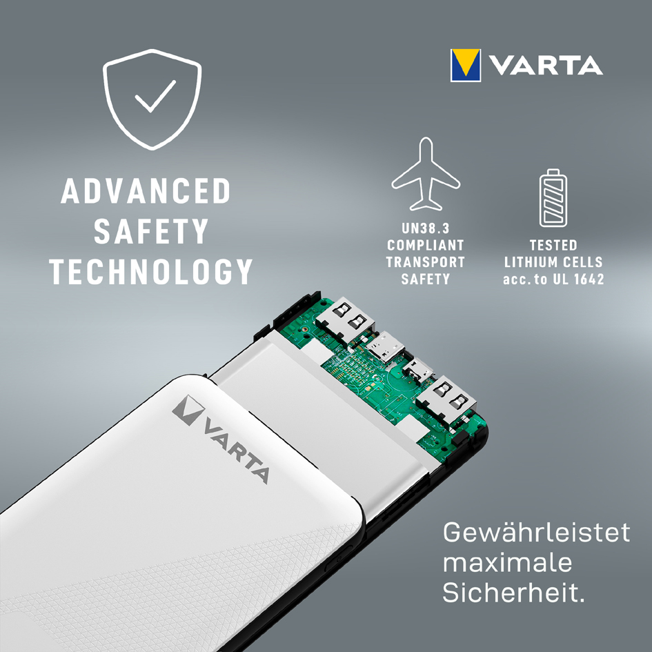 VARTA Mobiler Zusatzakku Power Bank Energy 20000, weiß von Varta