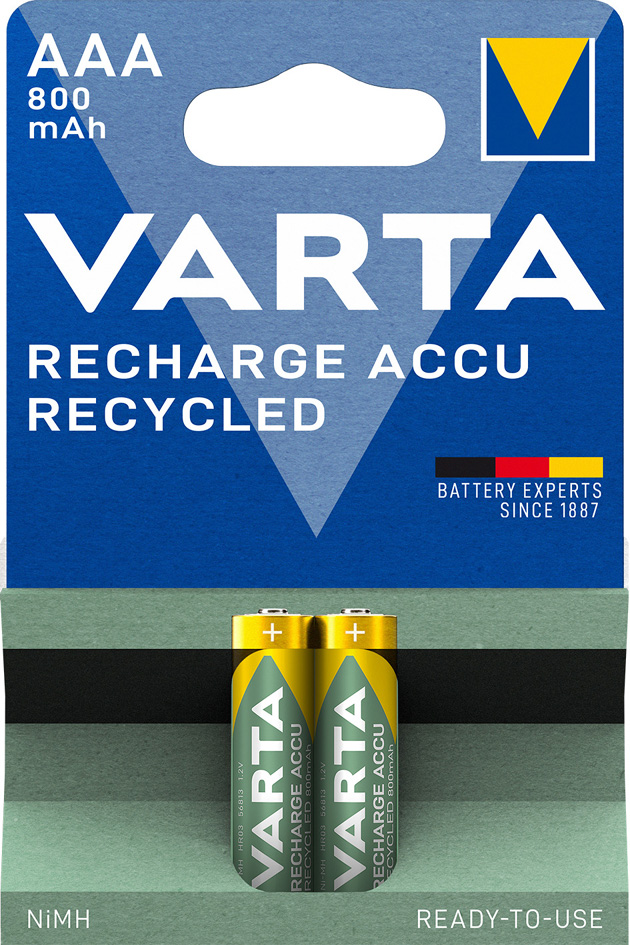 VARTA NiMH Akku , RECHARGE ACCU Recycled, , Micro AAA, 800 mAh von Varta