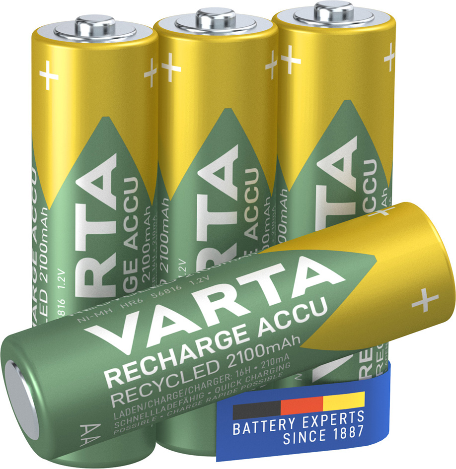 VARTA NiMH Akku , RECHARGE ACCU Recycled, , Mignon AA, 2100mAh von Varta