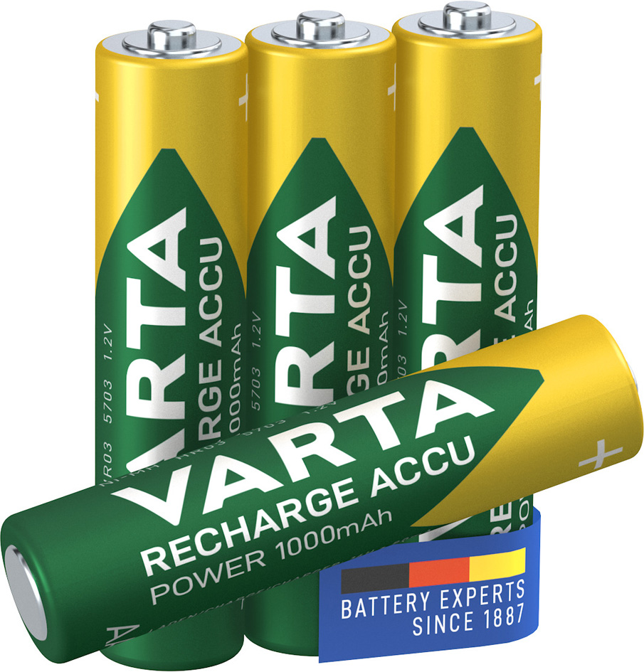 VARTA NiMH Akku , Rechargeable Accu, , Micro (AAA), 1.000 mAh von Varta