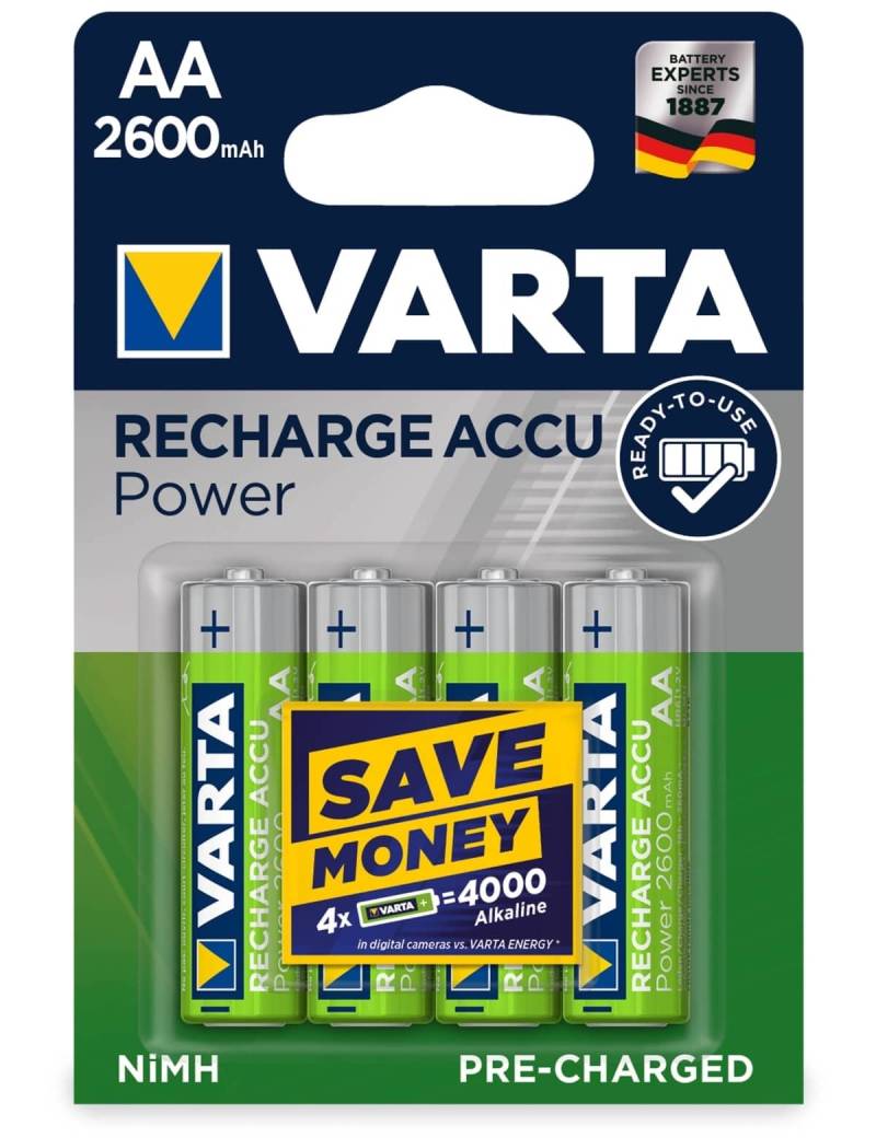 VARTA NiMH-Mignon-Akku 5716, 2600 mAh, 4 Stück von Varta