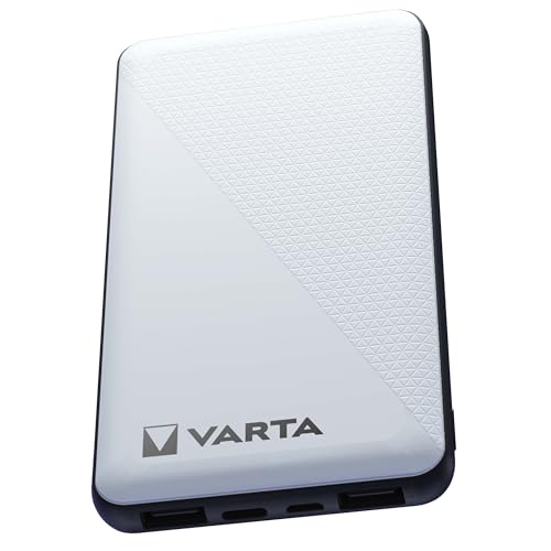 VARTA Power Bank 10000mAh, Powerbank Energy mit 4 Anschlüssen (1x Micro USB, 2x USB A, 1x USB C), kompatibel mit Tablets & Smartphone, inkl. Micro USB Ladekabel von Varta