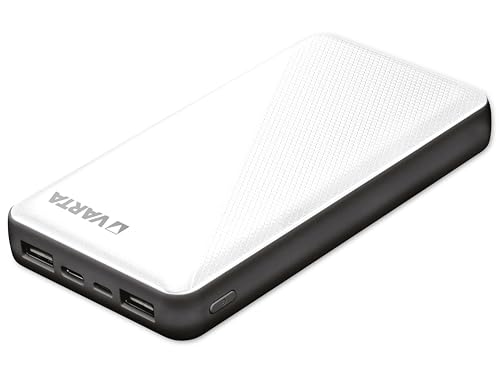 VARTA Power Bank 20000mAh, Powerbank Energy mit 4 Anschlüssen (1x Micro USB, 2x USB A, 1x USB C), kompatibel mit Tablets & Smartphone, inkl. Micro USB Ladekabel von Varta