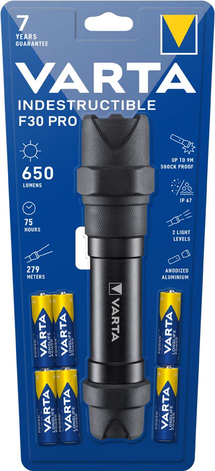 VARTA Taschenlampe , Indestructible F30 Pro, , inkl. 6x AA von Varta
