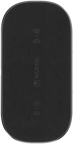VARTA Wireless Charger Multi, kabelloses Ladegerät, Qi kompatible Ladestation, gleichzeitiges Laden von 2 Geräten, inkl. USB C Ladekabel, funktioniert auch mit Schutzhülle von Varta