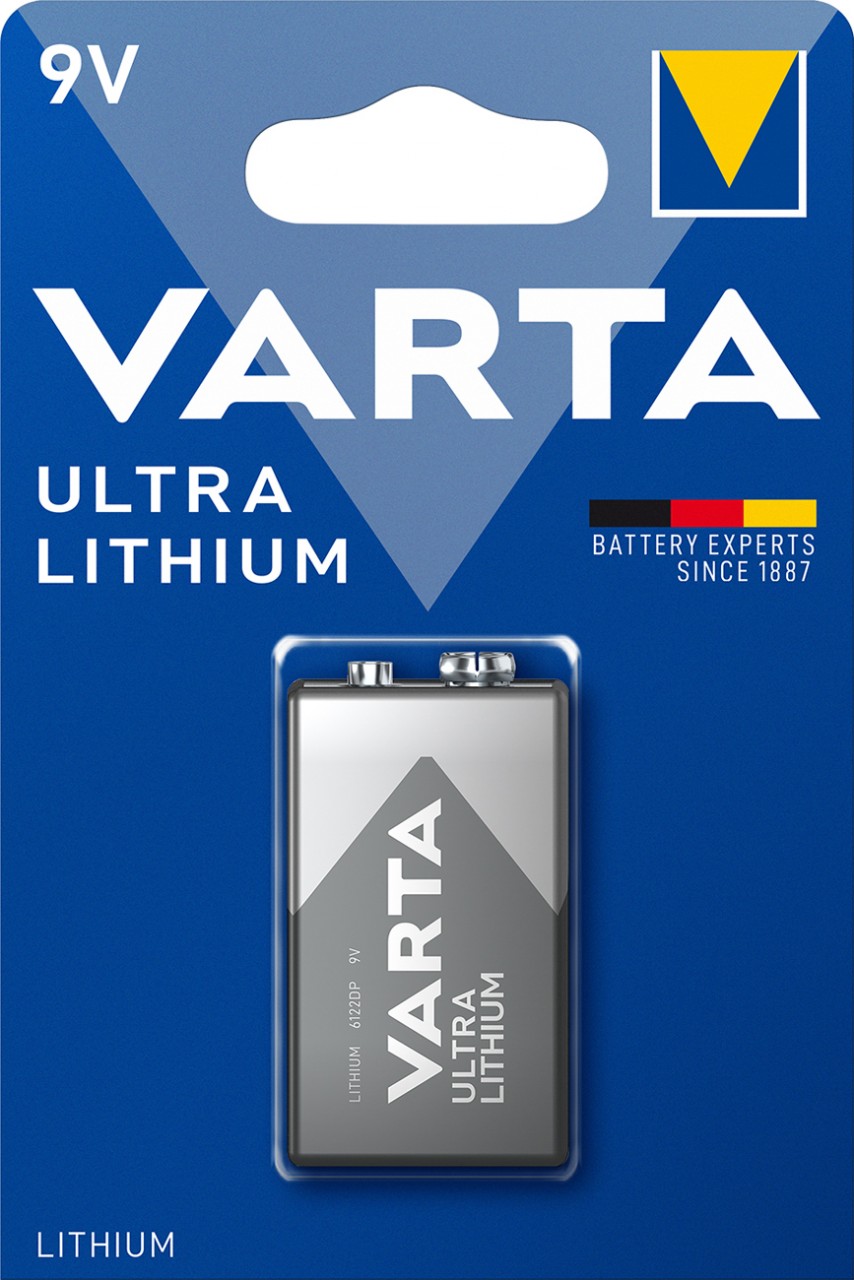 Varta (6122) Batterie Lithium 9-Volt Block - Professional Lithium von Varta
