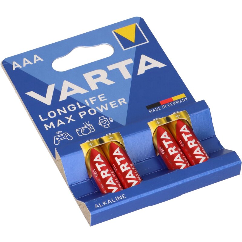 Varta 4703 Longlife Max Power Micro Batterie AAA 4er Blister von Varta