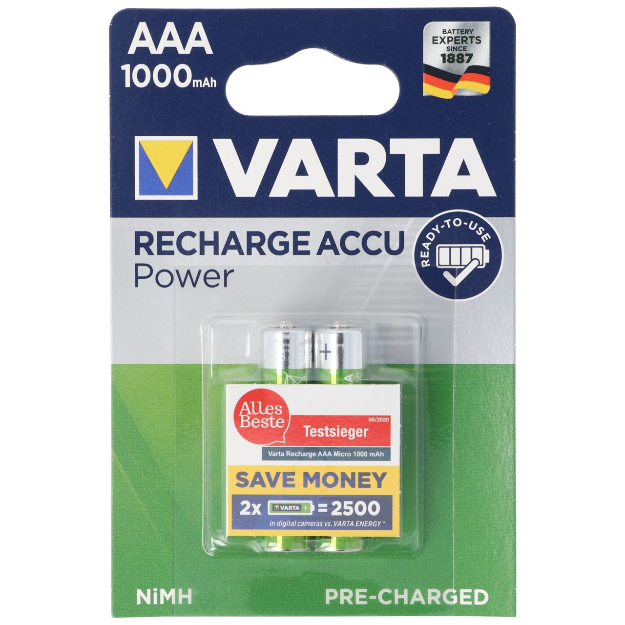Varta 5703 Ready2Use Accu Micro 1000mAh 2er Pack Varta 5703 Ready2Use Accu Micro 1000mAh 2er Pack von Varta