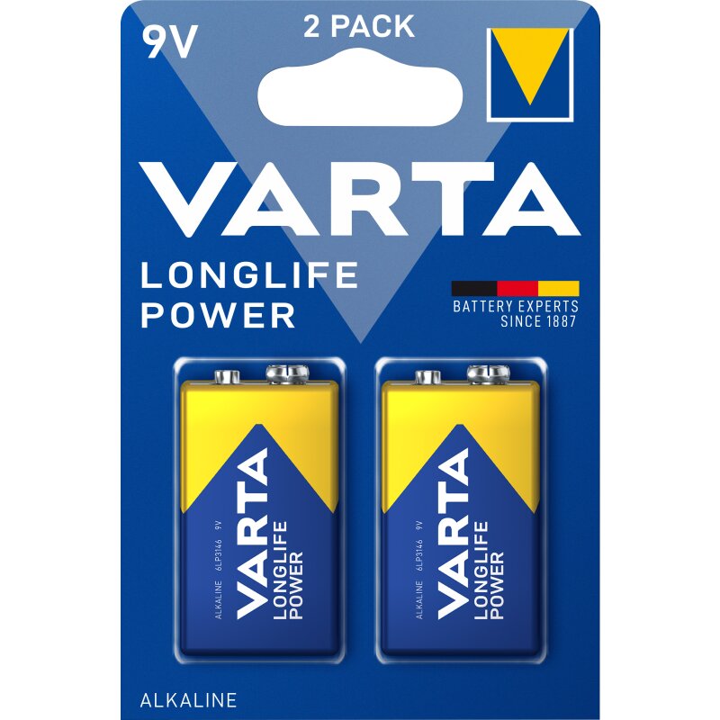 Varta Alkaline 9V Block 6LR61 - 2er Blister von Varta
