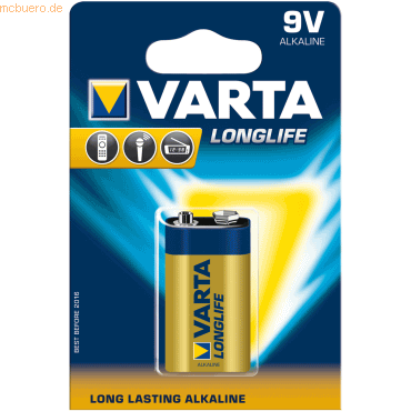 Varta Batterie Alkali Longlife Extra 9V (E-Block) von Varta