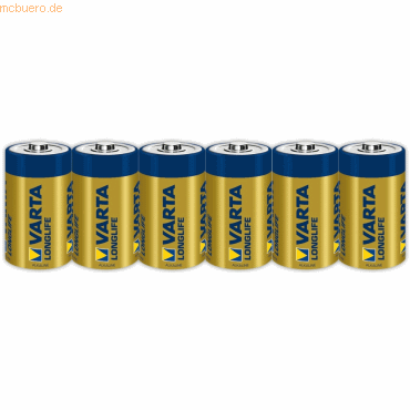 Varta Batterie Alkali Longlife Extra Baby1,5 V (C) VE=6 Stück von Varta