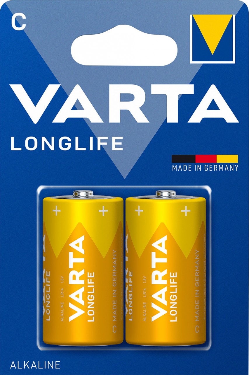 Varta Batterie Alkaline, Baby, C, LR14, 1.5V Longlife, Retail Blister (2-Pack) von Varta