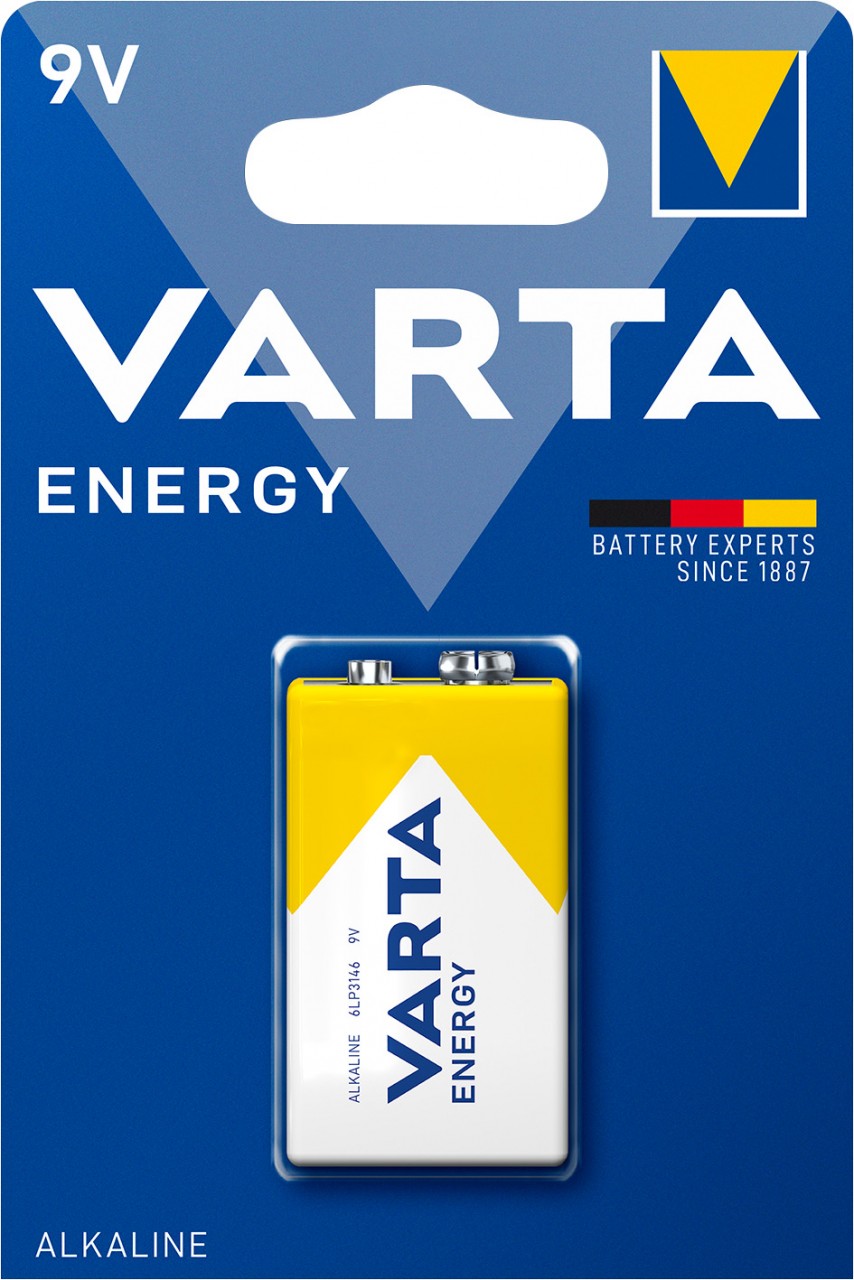 Varta Batterie Alkaline, E-Block, 6LR61, 9V Energy, Retail Blister (1-Pack) von Varta