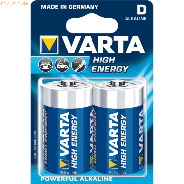 Varta Batterie HighEnergy Mono 1,5V (D) VE=2 Stück von Varta