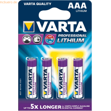 Varta Batterie Micro 1,5V (AAA) 800mAh VE=4 Stück von Varta