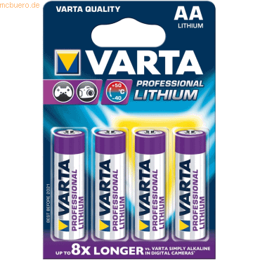 Varta Batterie Mignon 1,5V (AA) 1600mAh VE=4 Stück von Varta