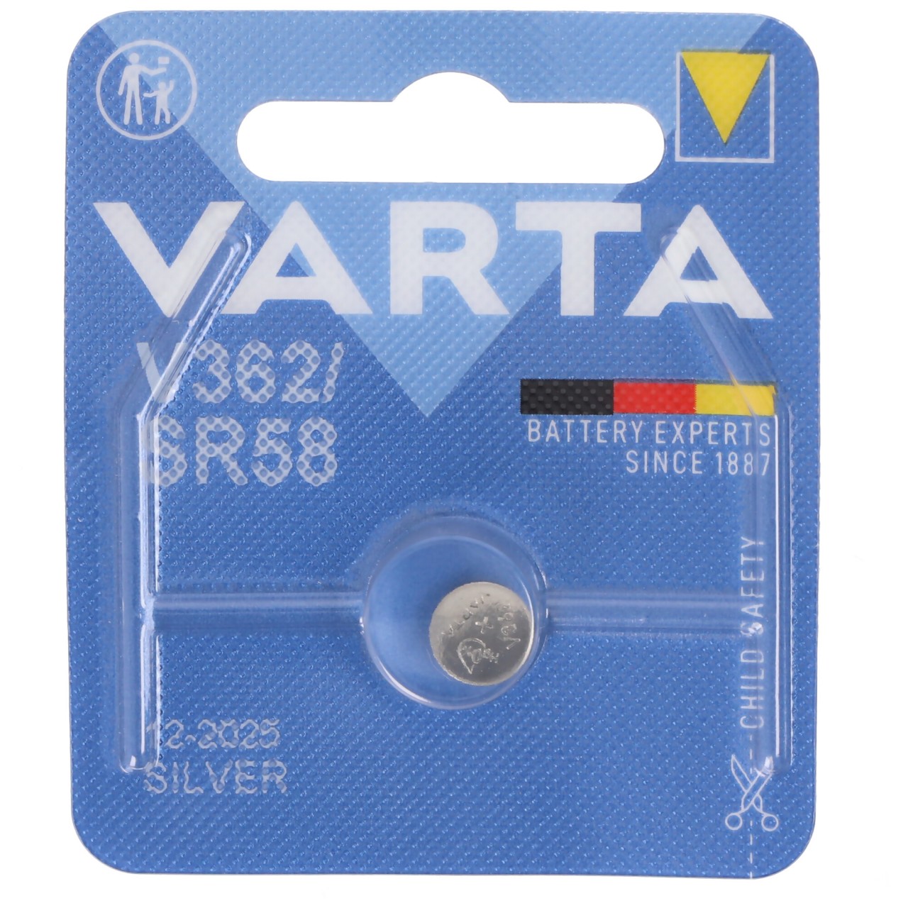 Varta Batterie Silver Oxide, Knopfzelle, 362, SR58, 1.55V Electronics, Retail Blister (1-Pack) von Varta