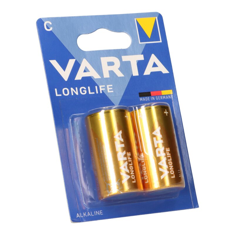 Varta Batterien C Baby, 2er Blister, Longlife, Alkaline, 1,5V, ideal für Fernbedienungen, Wecker, Radios Varta Batterien C Baby, 2er Blister, Longlife, Alkaline, 1,5V, ideal für Fernbedienungen, Wecker, Radios von Varta