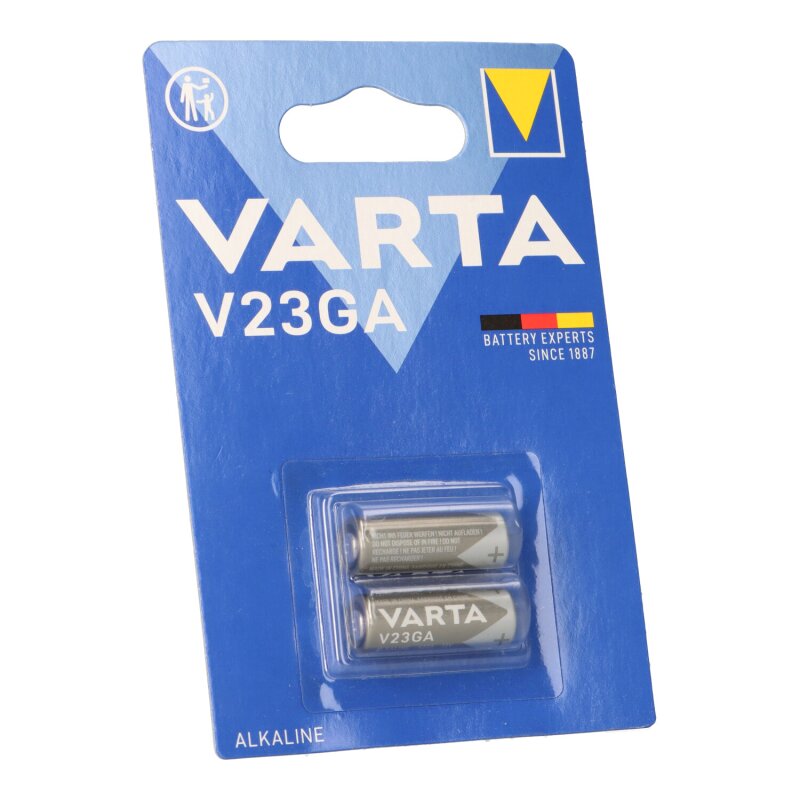 Varta Batterien V23GA 2er Blister, Alkaline Special, 12V, für Fernbedienungen, Alarmanlagen, Garagentoröffner, Kameras, kompakt mit langanhaltender & hoher Leistung von Varta