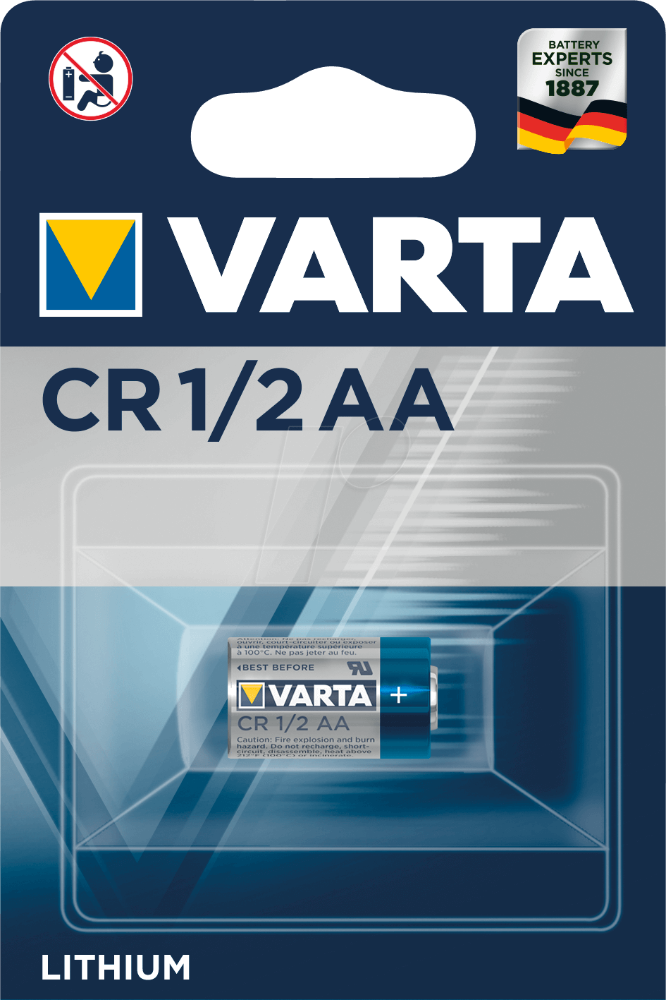 Varta CR 1/2 AA - Batterie CR1/2AA - Li - 700 mAh (6127101401) von Varta