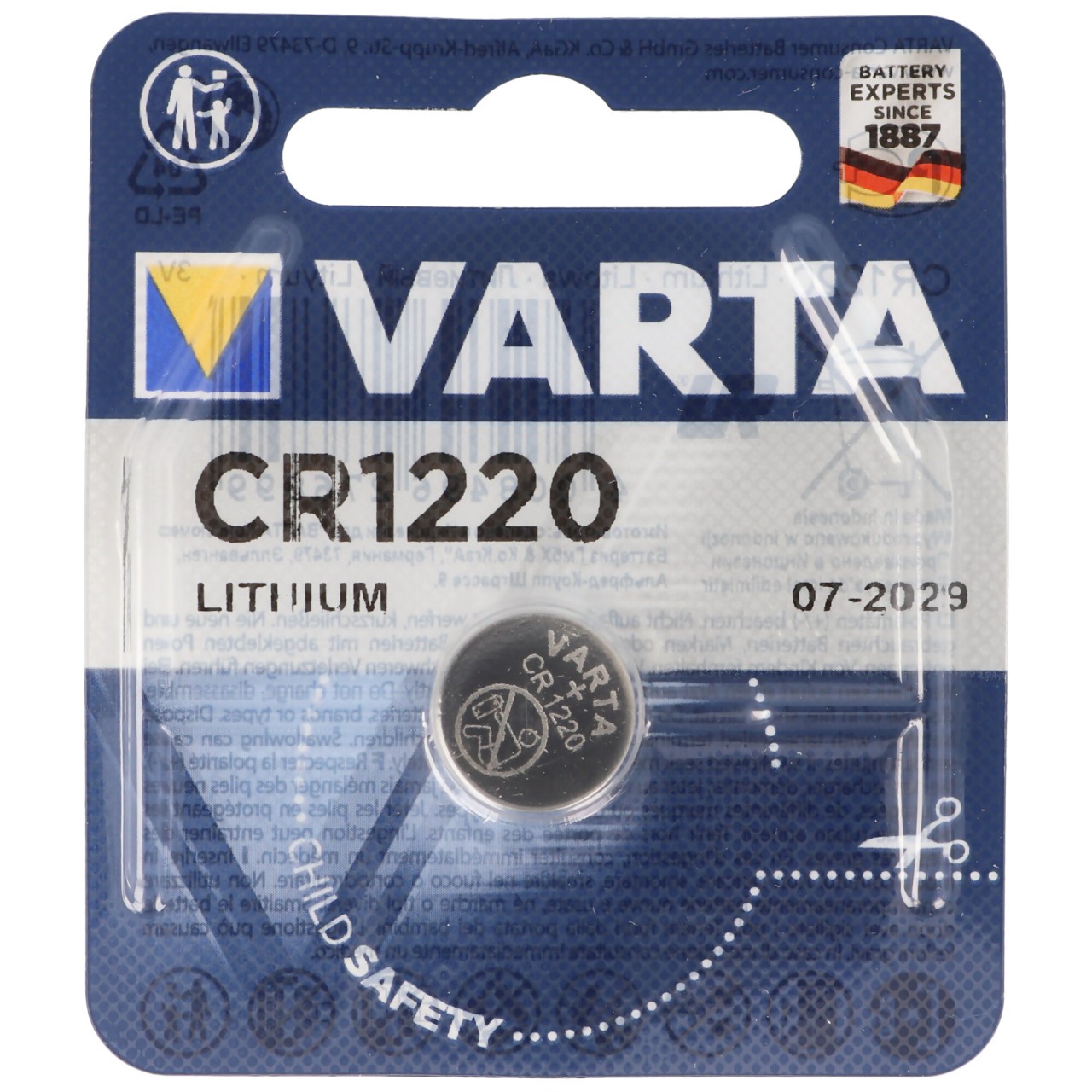 Varta CR1220 Lithium Batterie Varta CR1220 Lithium Batterie von Varta