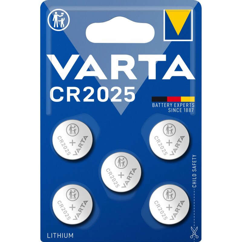 Varta CR2025 3V Lithium Knopfzelle - 5er Blister Varta CR2025 3V Lithium Knopfzelle - 5er Blister von Varta