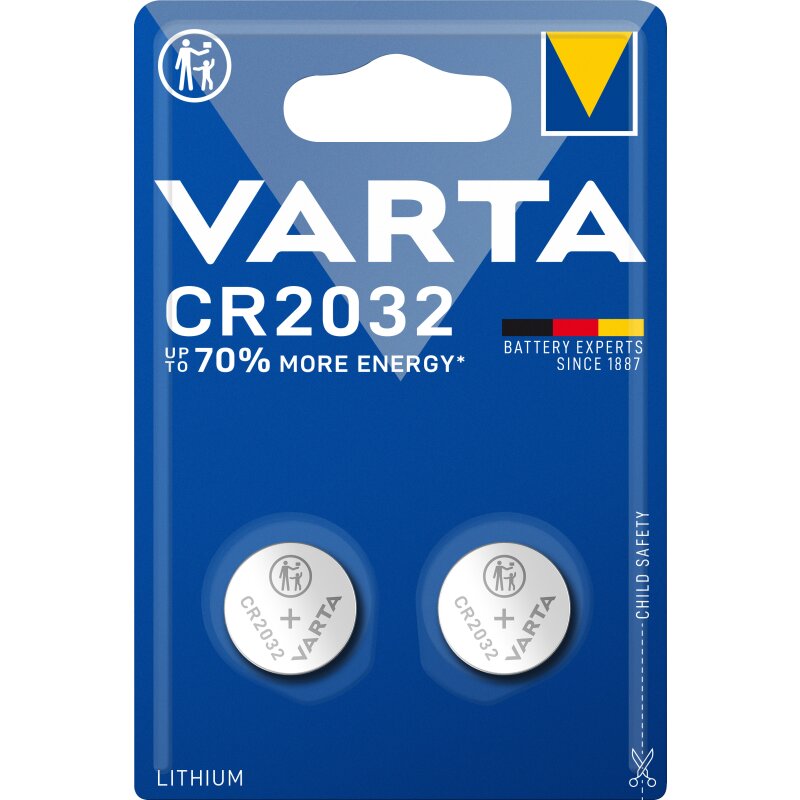 Varta CR2032 3V Lithium Knopfzelle - 2er Blister Varta CR2032 3V Lithium Knopfzelle - 2er Blister von Varta