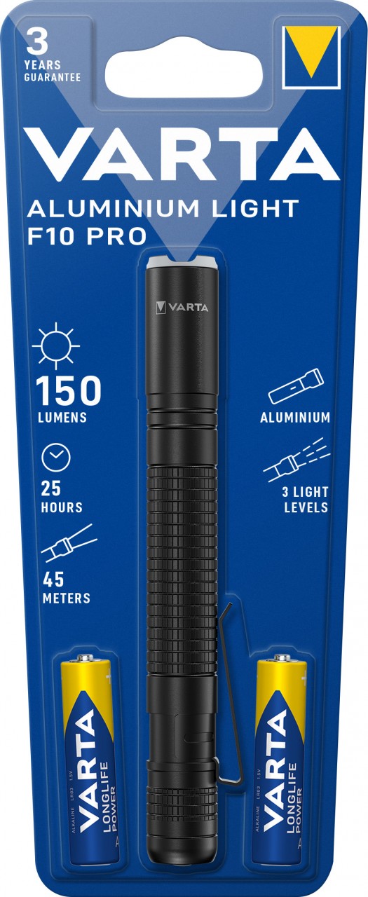 Varta LED Taschenlampe Aluminium Light 150lm, inkl. 2x Alkaline AAA, Retail Blister Varta LED Taschenlampe Aluminium Light 150lm, inkl. 2x Alkaline AAA, Retail Blister von Varta