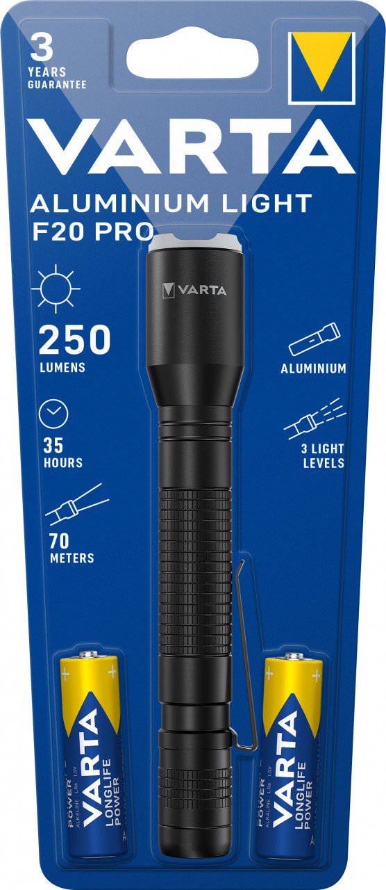 Varta LED Taschenlampe Aluminium Light 250lm, inkl. 2x Alkaline AA, Retail Blister Varta LED Taschenlampe Aluminium Light 250lm, inkl. 2x Alkaline AA, Retail Blister von Varta