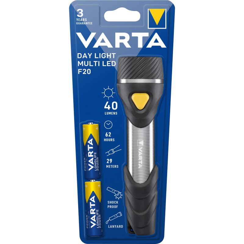 Varta LED Taschenlampe Day Light, Multi LED F20 von Varta