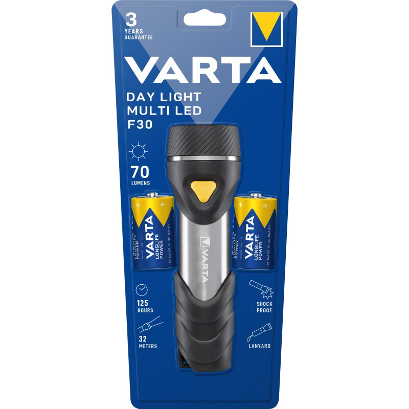 Varta LED Taschenlampe Day Light, Multi LED F30 von Varta