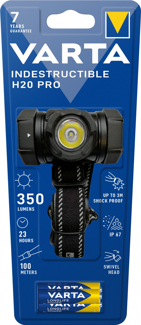 Varta LED Taschenlampe Indestructible, H20 Pro 350lm, inkl. 3x Batterie Alkaline AAA, Retail Blister Varta LED Taschenlampe Indestructible, H20 Pro 350lm, inkl. 3x Batterie Alkaline AAA, Retail Blister von Varta