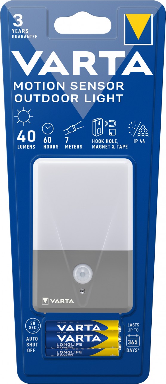 Varta LED Taschenlampe Motion Sensor, Outdoor Light 40lm, inkl. 3x Batterie Alkaline AAA, Retail Blister Varta LED Taschenlampe Motion Sensor, Outdoor Light 40lm, inkl. 3x Batterie Alkaline AAA, Retail Blister von Varta