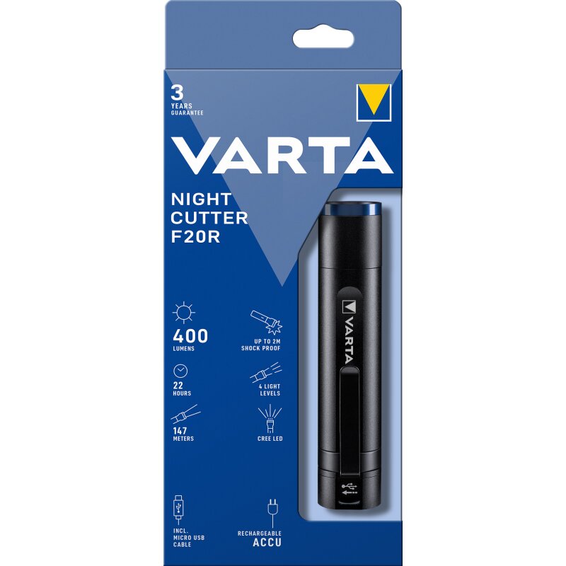 Varta LED Taschenlampe Night Cutter F20R von Varta