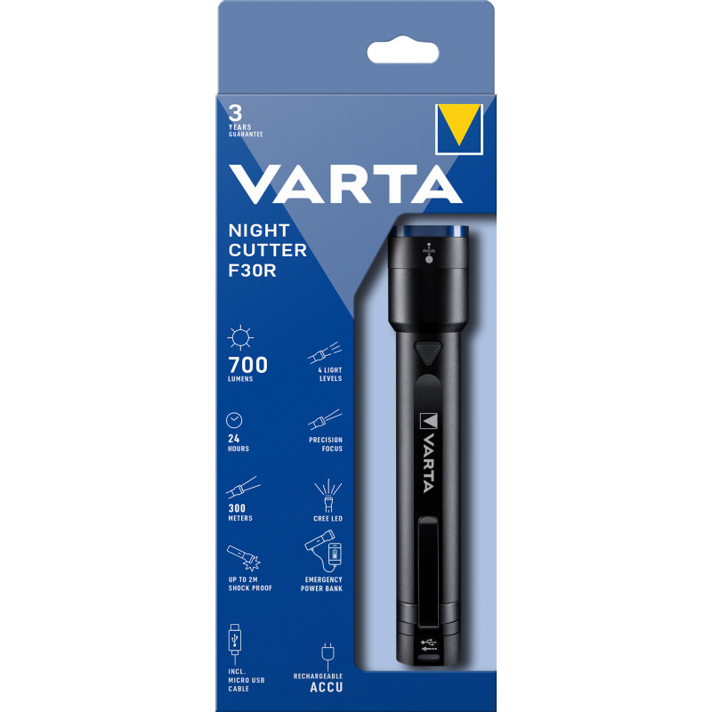 Varta LED Taschenlampe Night Cutter F30R von Varta