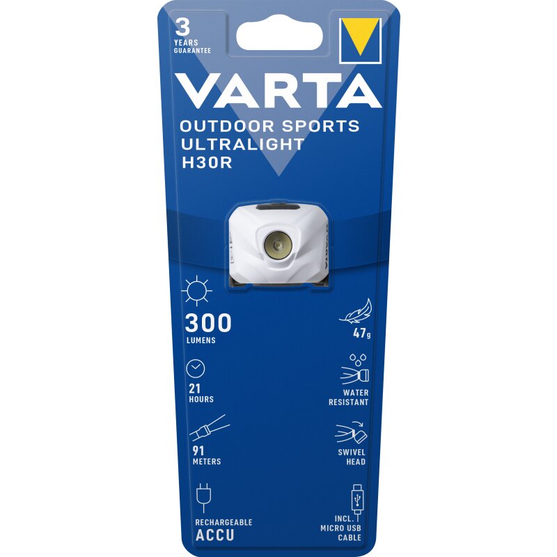 Varta LED Taschenlampe Outdoor Ultralight, H30R weiss Varta LED Taschenlampe Outdoor Ultralight, H30R weiss von Varta